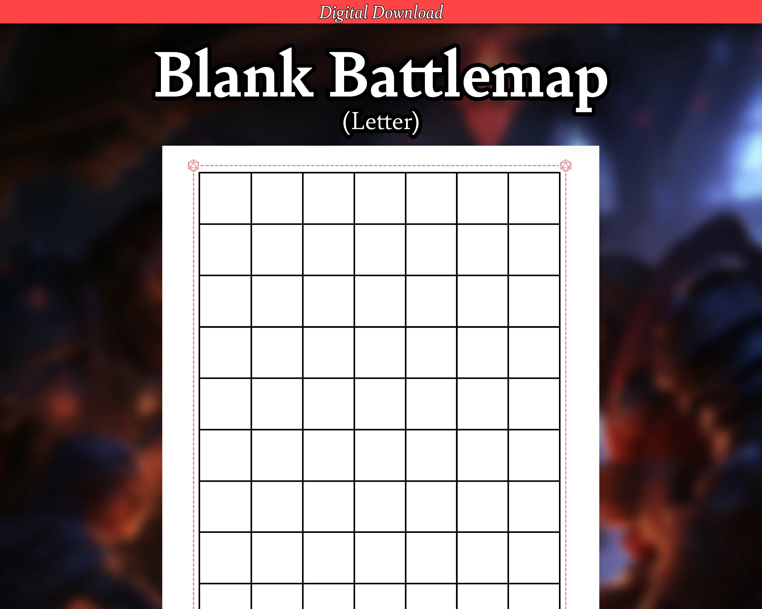 1 inch Square Printable Dnd Battlemap letter For Dungeon Masters 5e Campaign Aid Dungeons And Dragons Battlemap Digital Download Etsy