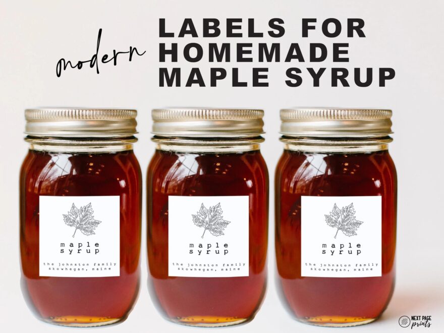 12 Piece Maple Syrup Labels Customizable Modern Gold Silver White Label Homemade Christmas Holiday Gift Wedding Favor MS17 Etsy