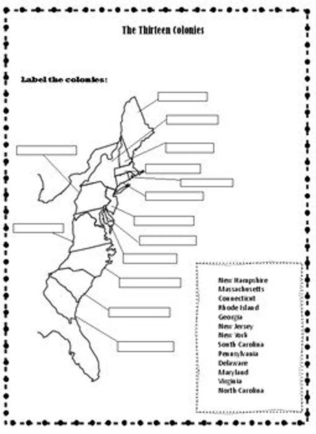 13 Colonies Map And Matching Etsy Norway