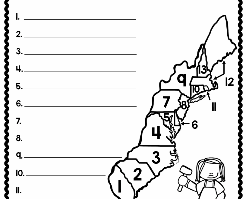 13 Colonies Map Quiz 13 Colonies Map Worksheet Blank 13 Colonies Map 13 Colonies Test Homeschool Made By Teachers