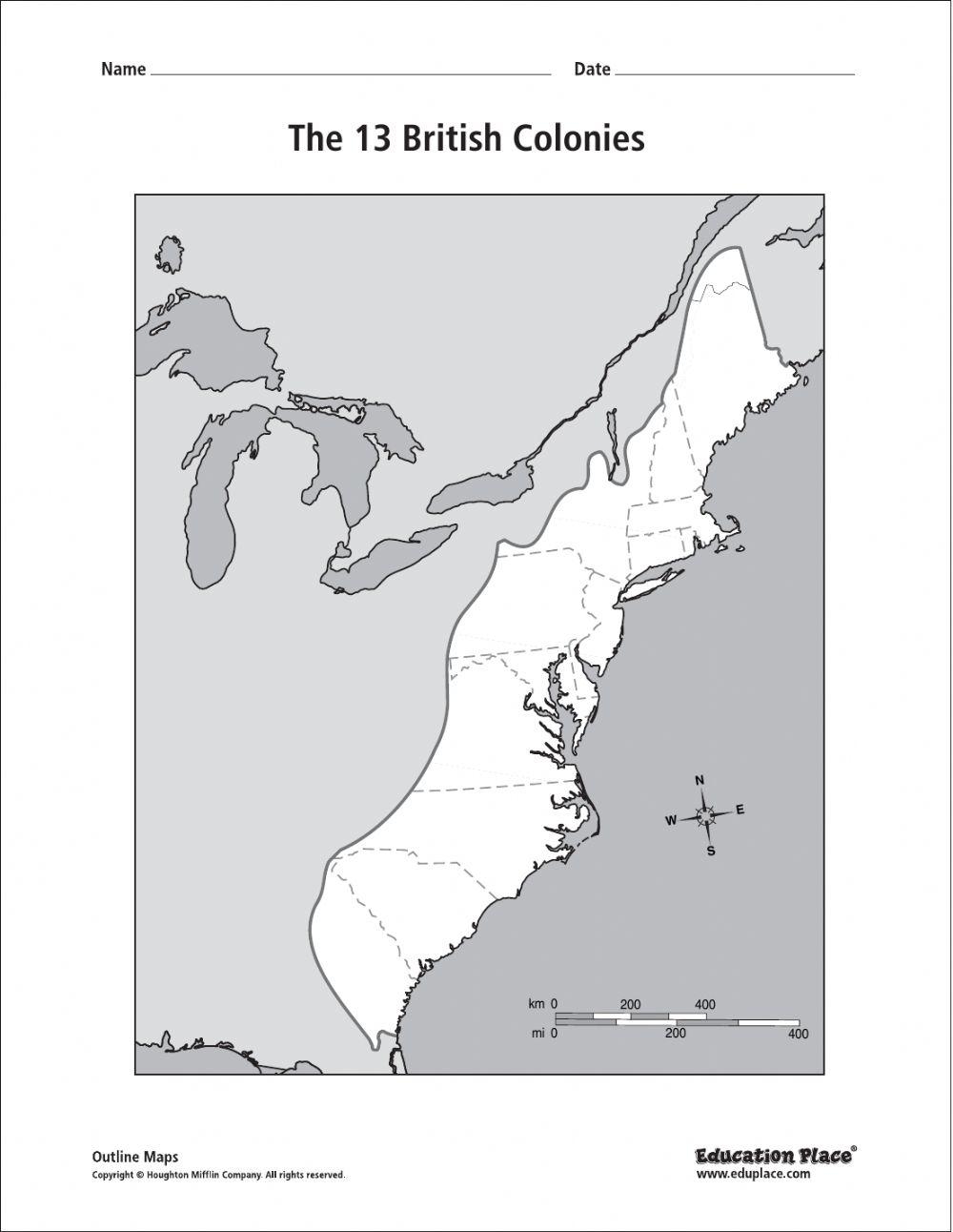 13 Colonies Map Quiz 13 Colonies Map Worksheet Blank 13 Colonies Worksheets Library