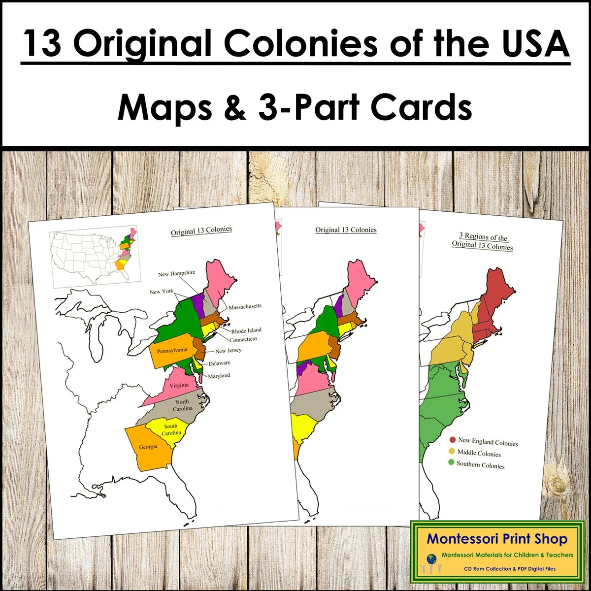 13 Colony Map Printable