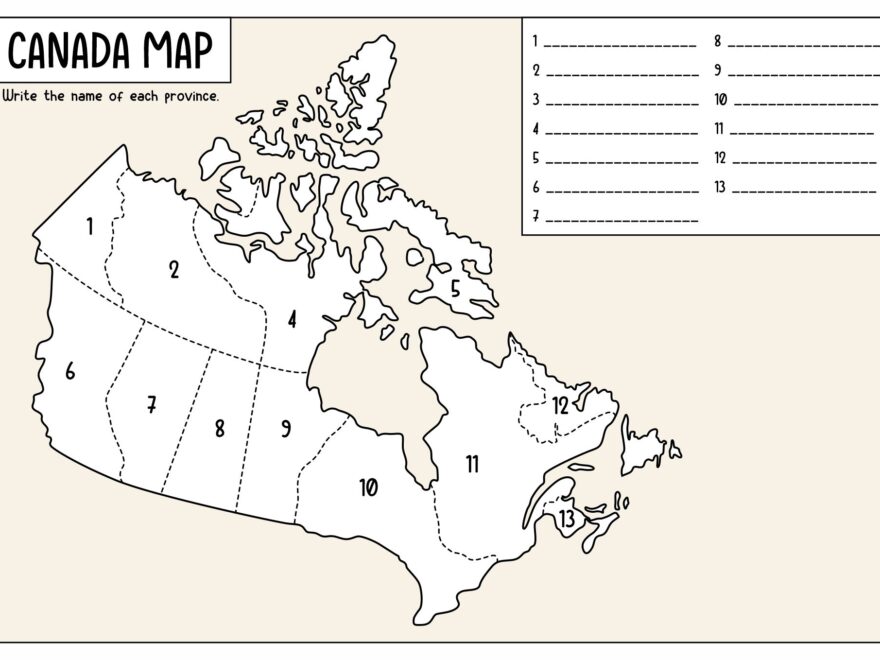 14 Canada Map Worksheet Free PDF At Worksheeto