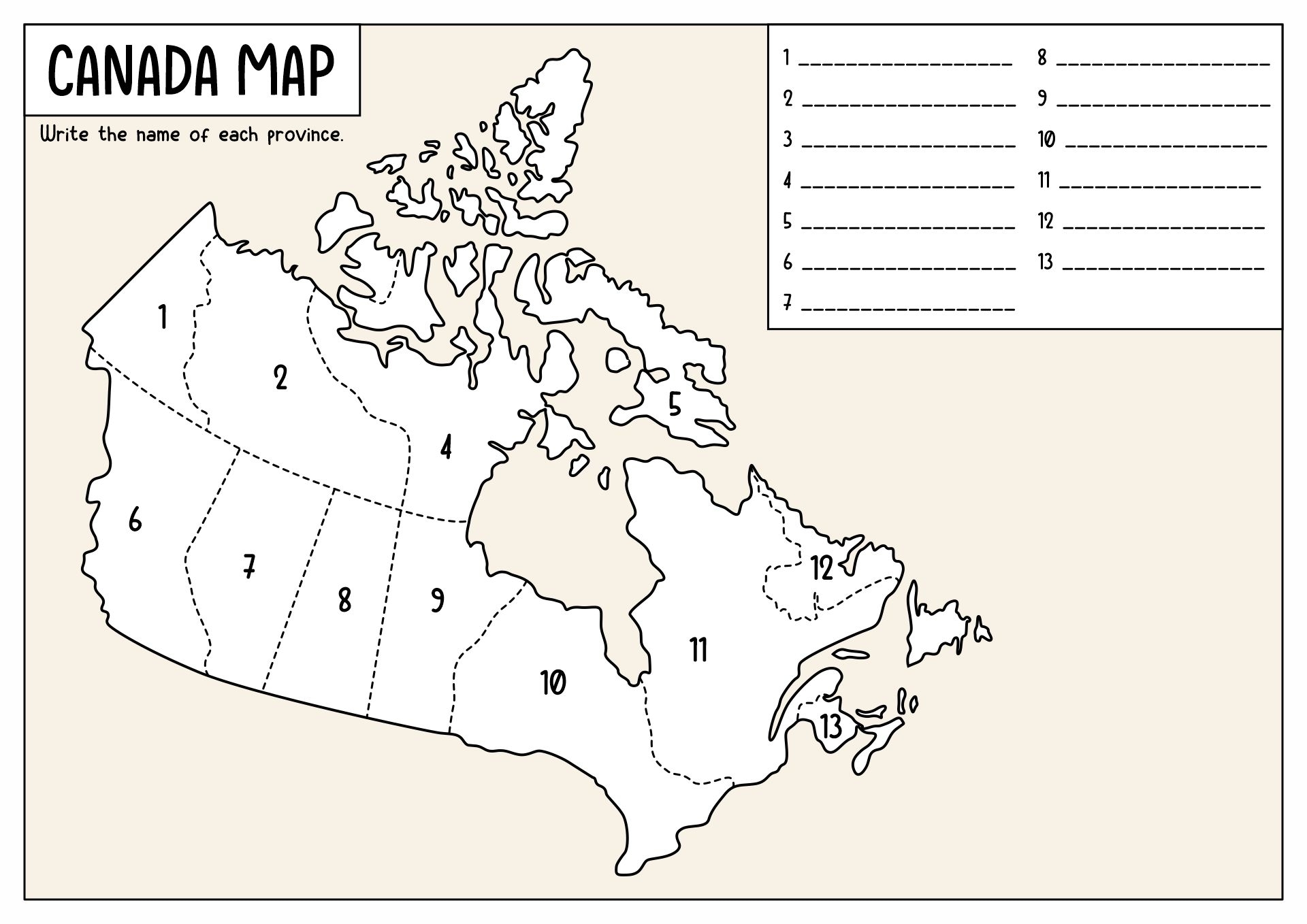 14 Canada Map Worksheet Free PDF At Worksheeto