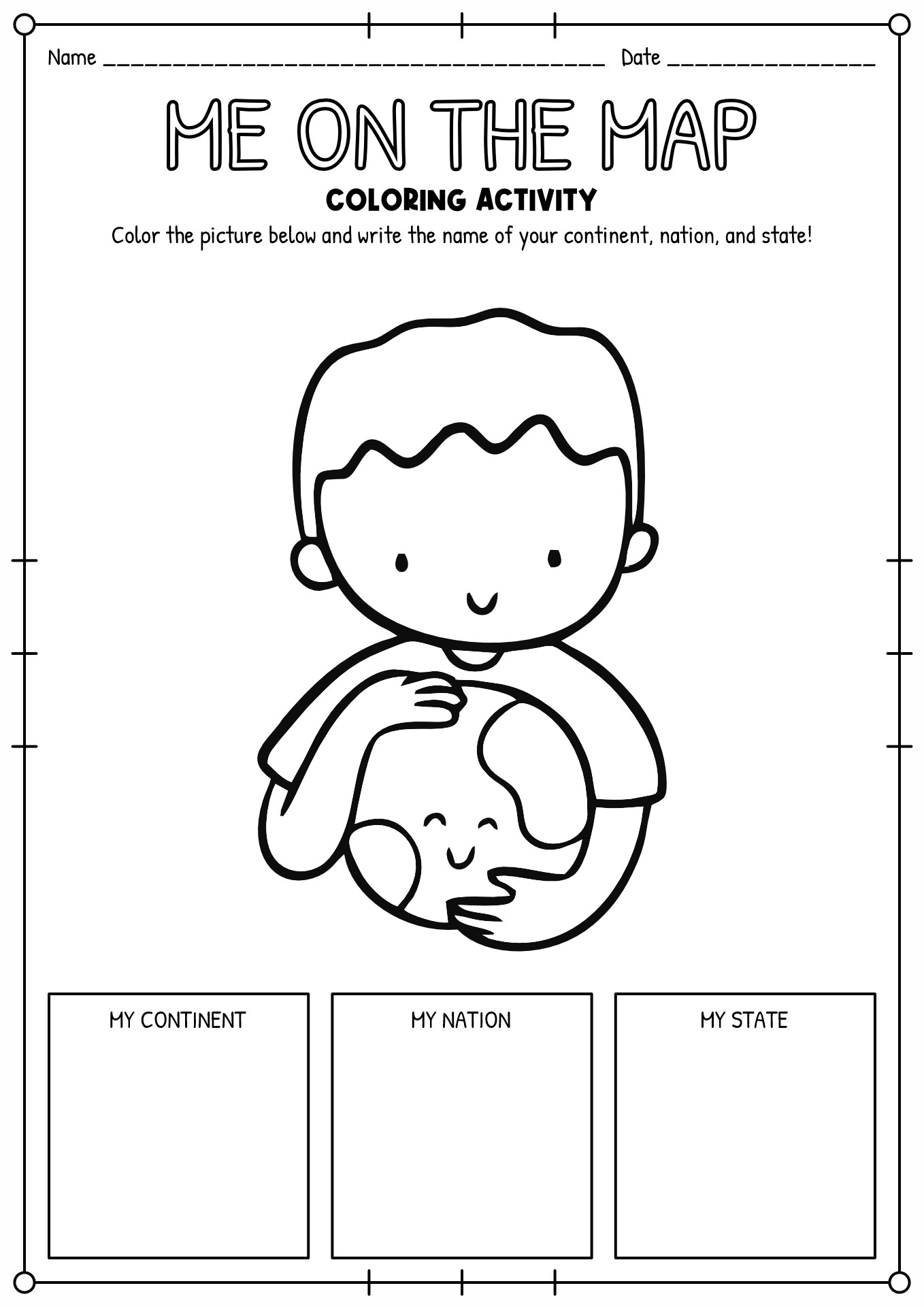 Me On The Map Free Printables