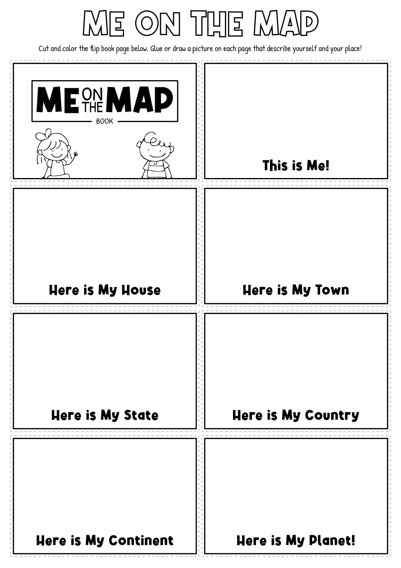 Me On The Map Flip Book Printable