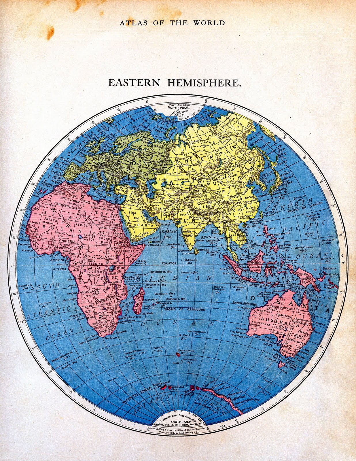 Circle World Map Printable