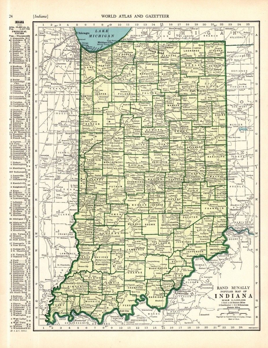 Printable Map Of Indiana
