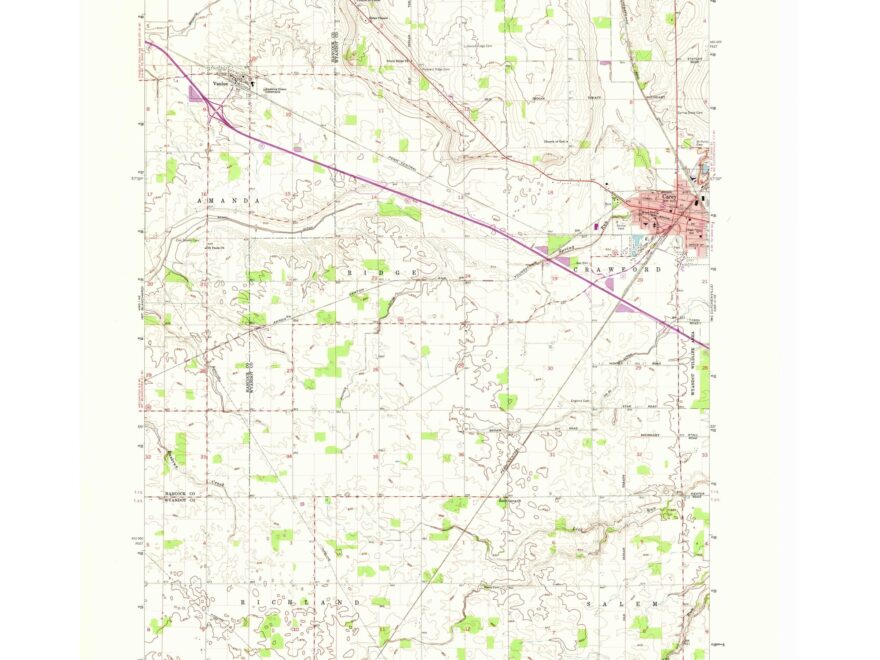 1961 Map Of Carey OH High Res 1973 Print Pastmaps
