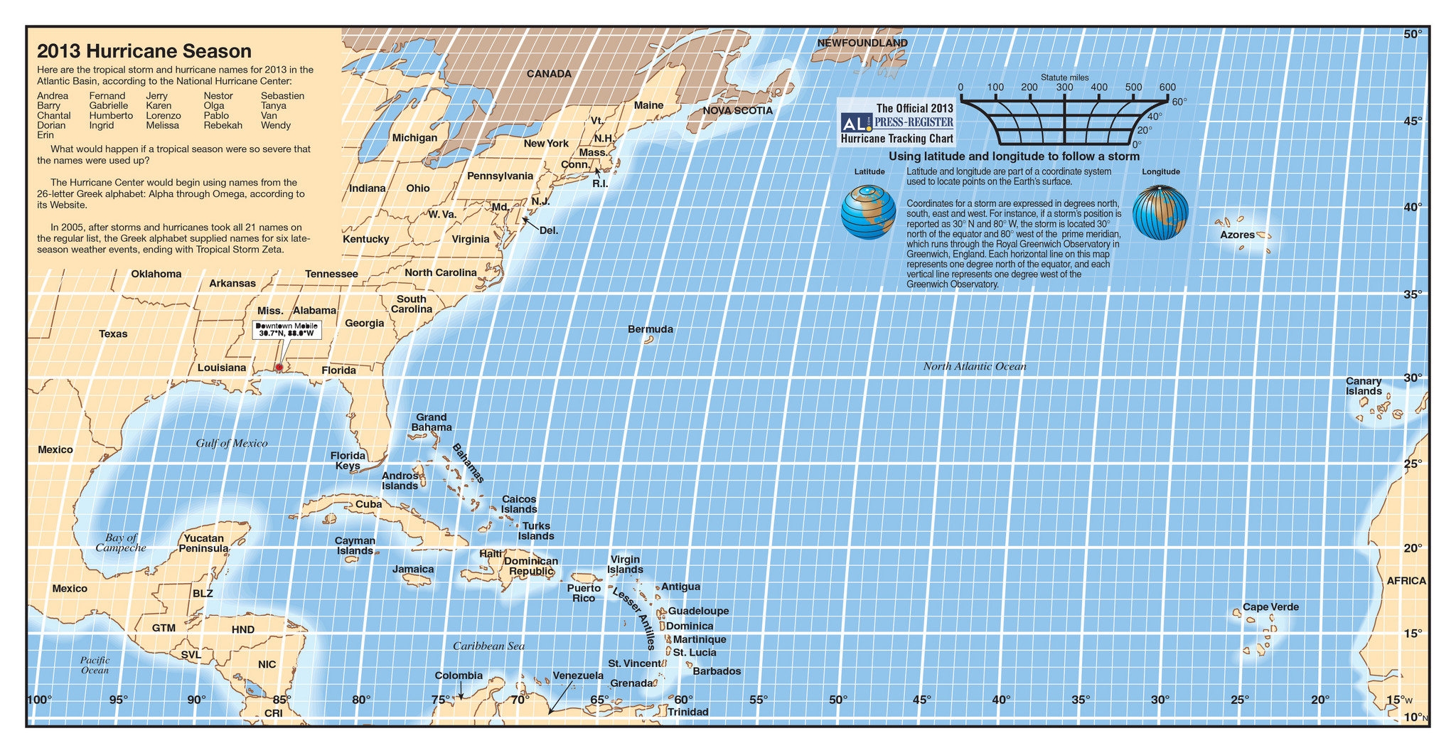 2013 Hurricane Tracking Chart Al
