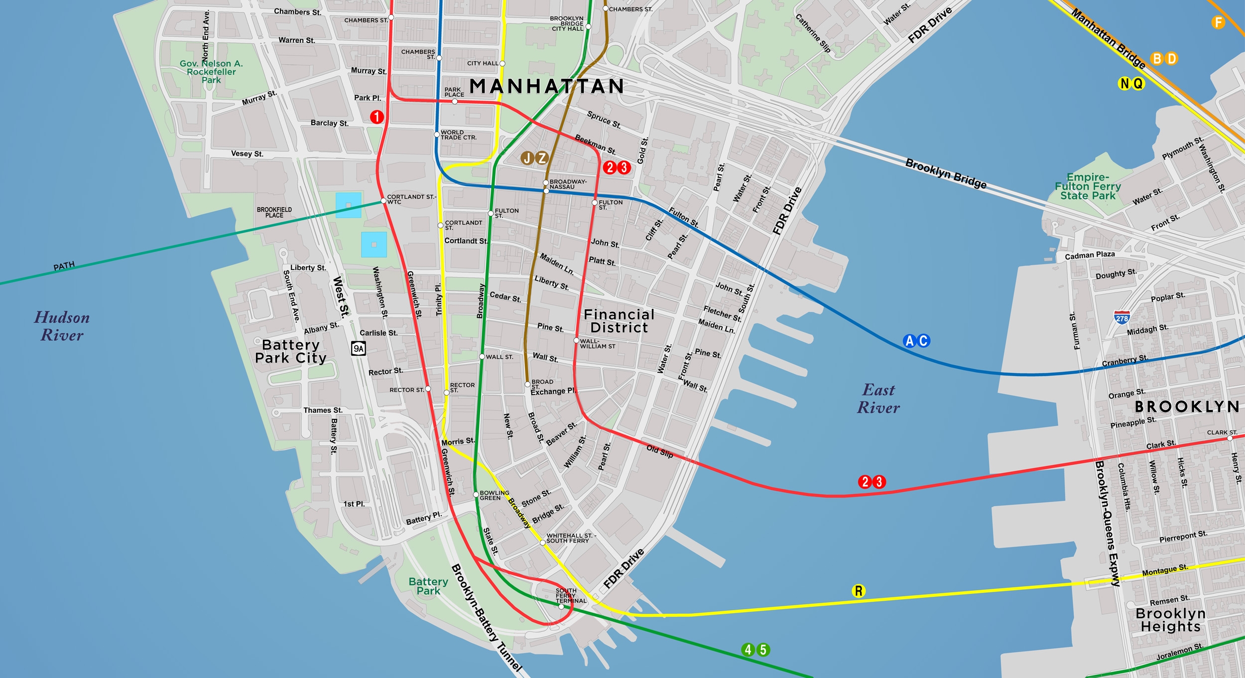 Printable Walking Map Of Lower Manhattan