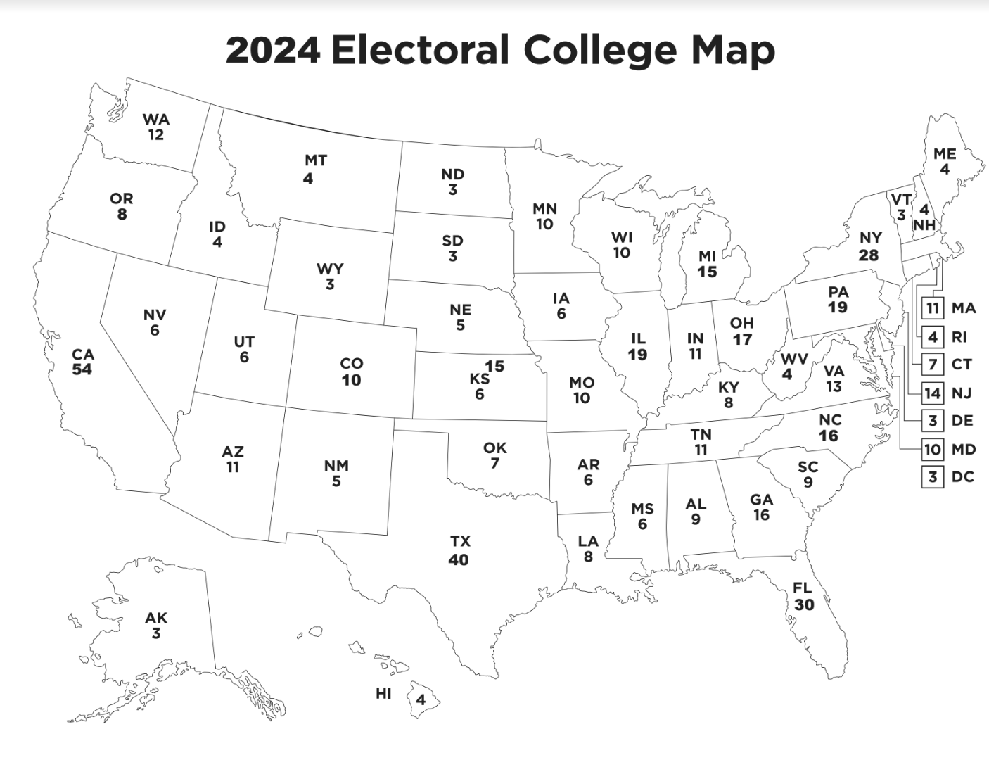 2024 Free Printable Electoral College Map Classy Mommy 2024 Free Printable Electoral College Map Classy Mommy