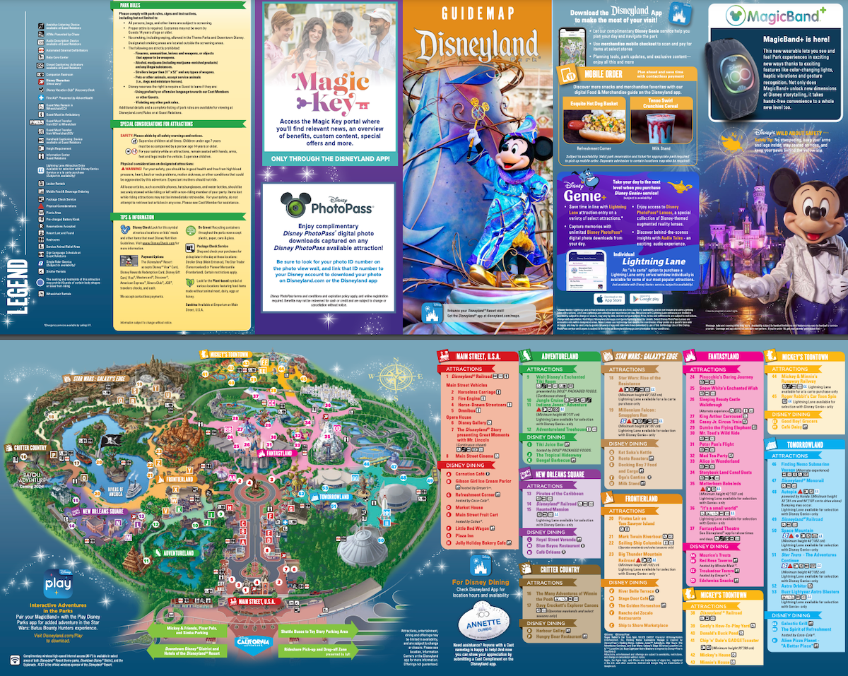 2025 Disneyland Park Map California Printable PDF 