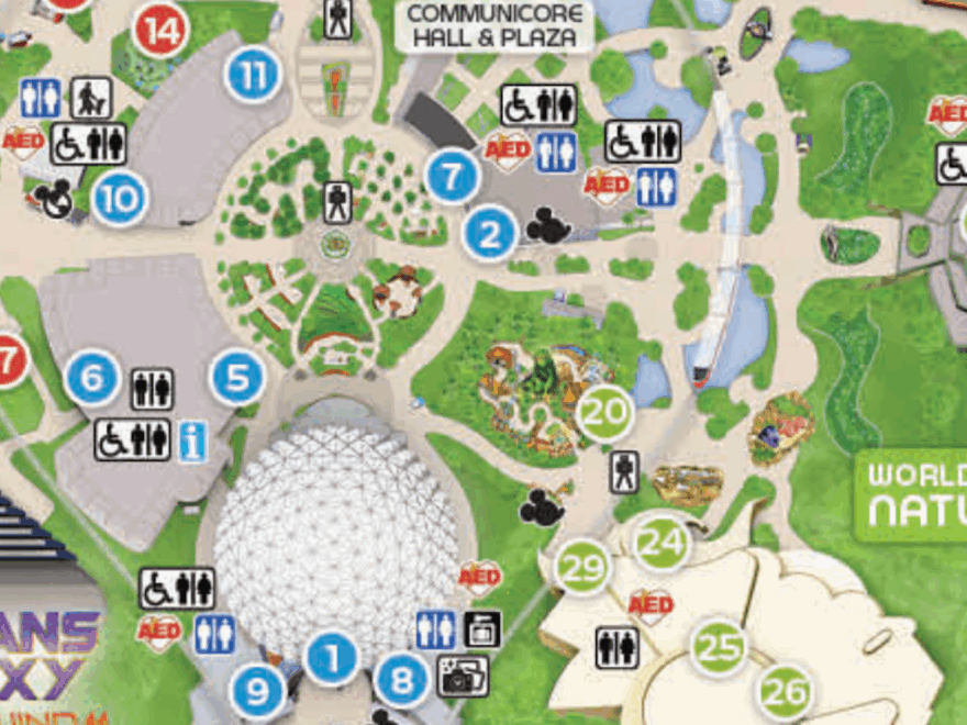 2025 EPCOT Map Of Disney World Printable PDF Details