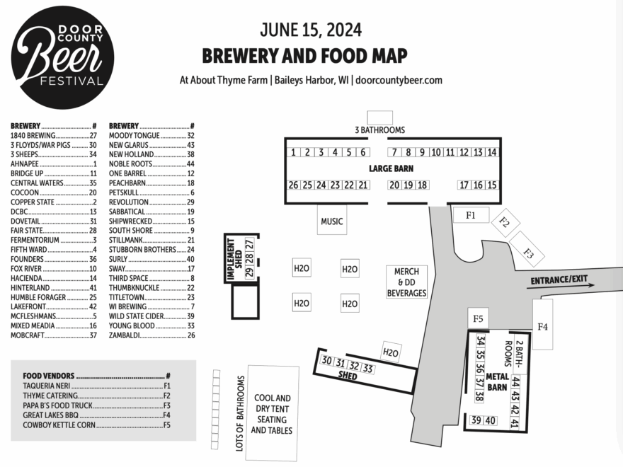 2025 Festival Brewery List Door County Beer Festival