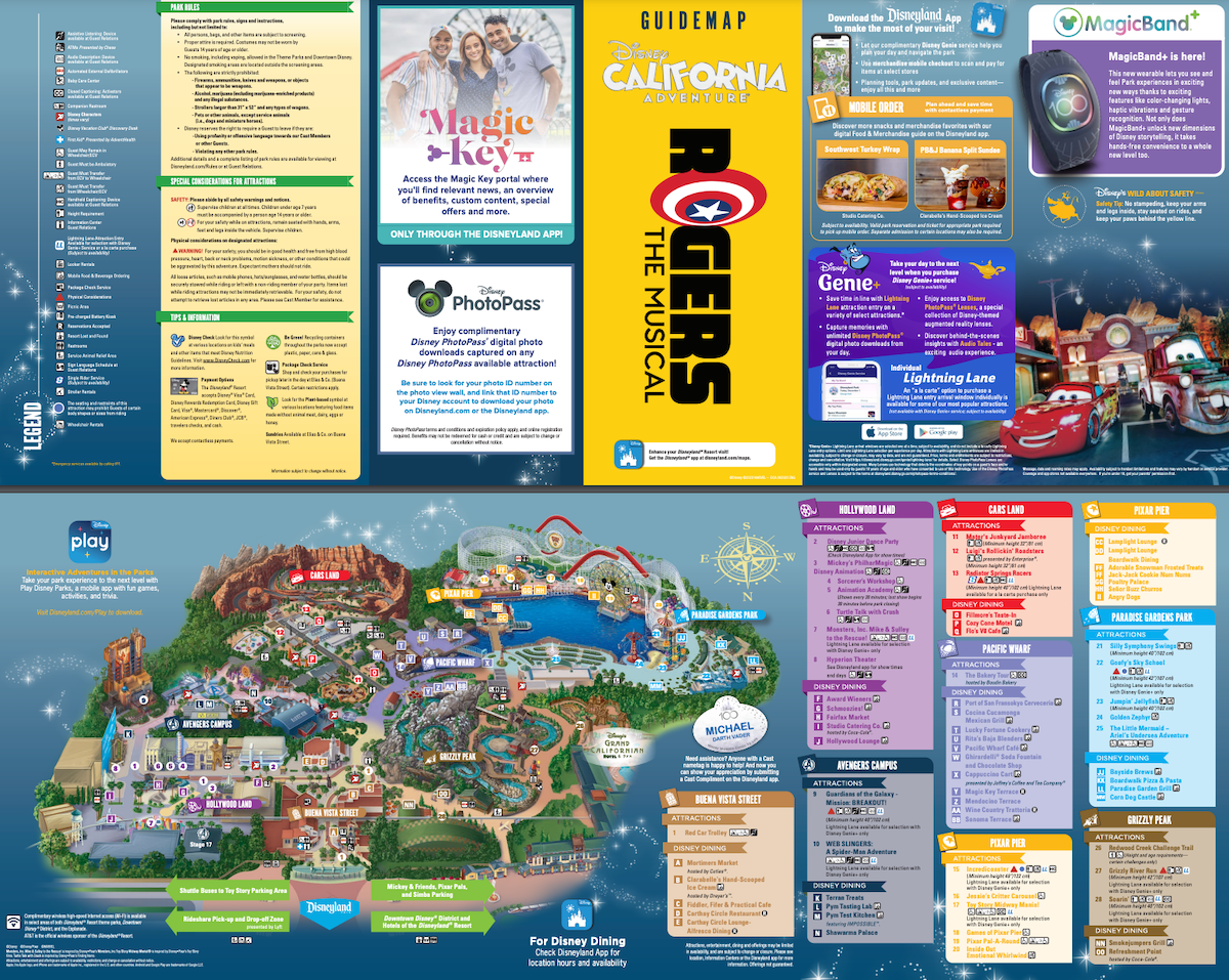 California Adventure Park Map Printable