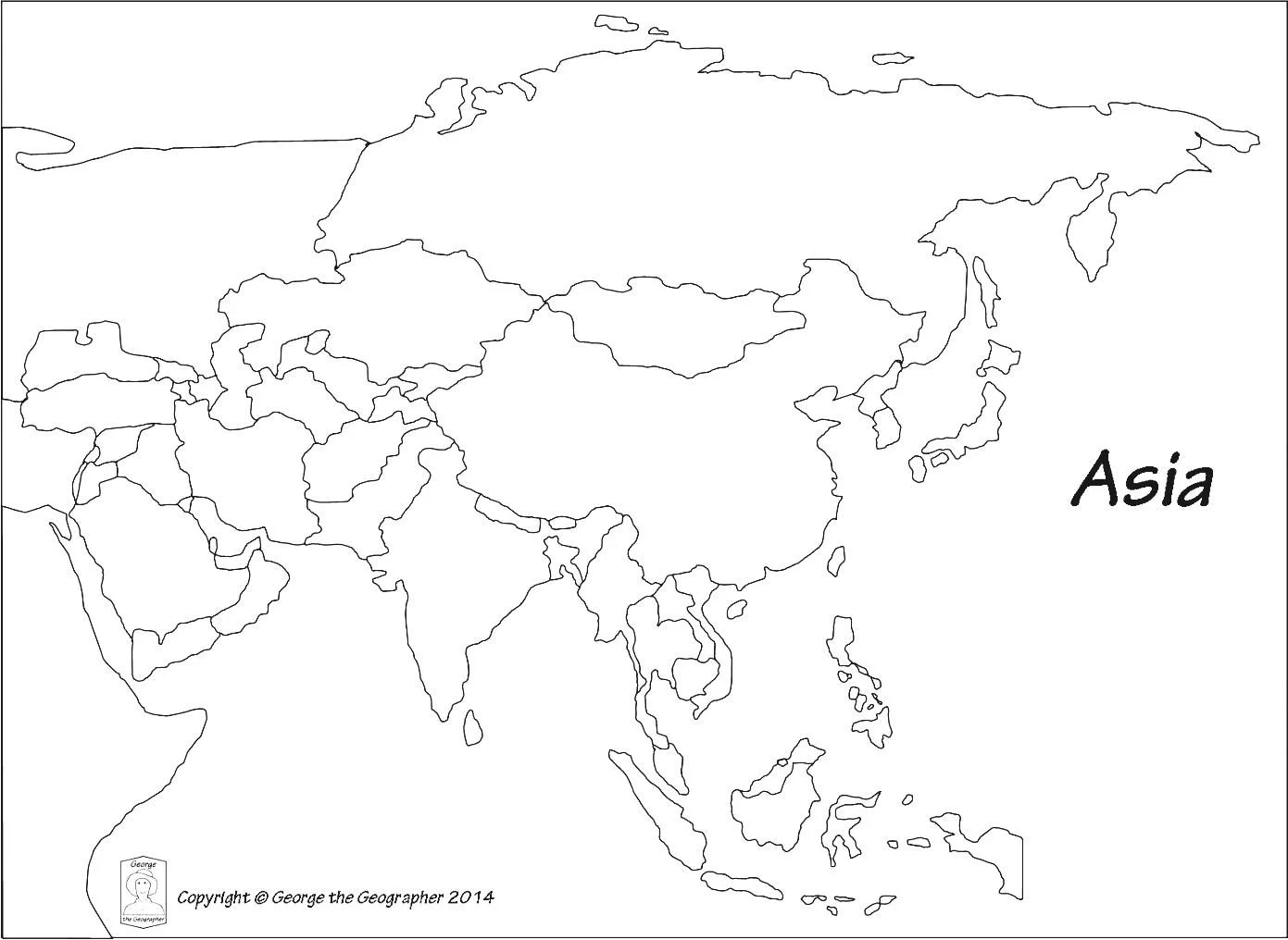 4 Free Printable Physical Map Of Asia In Detailed