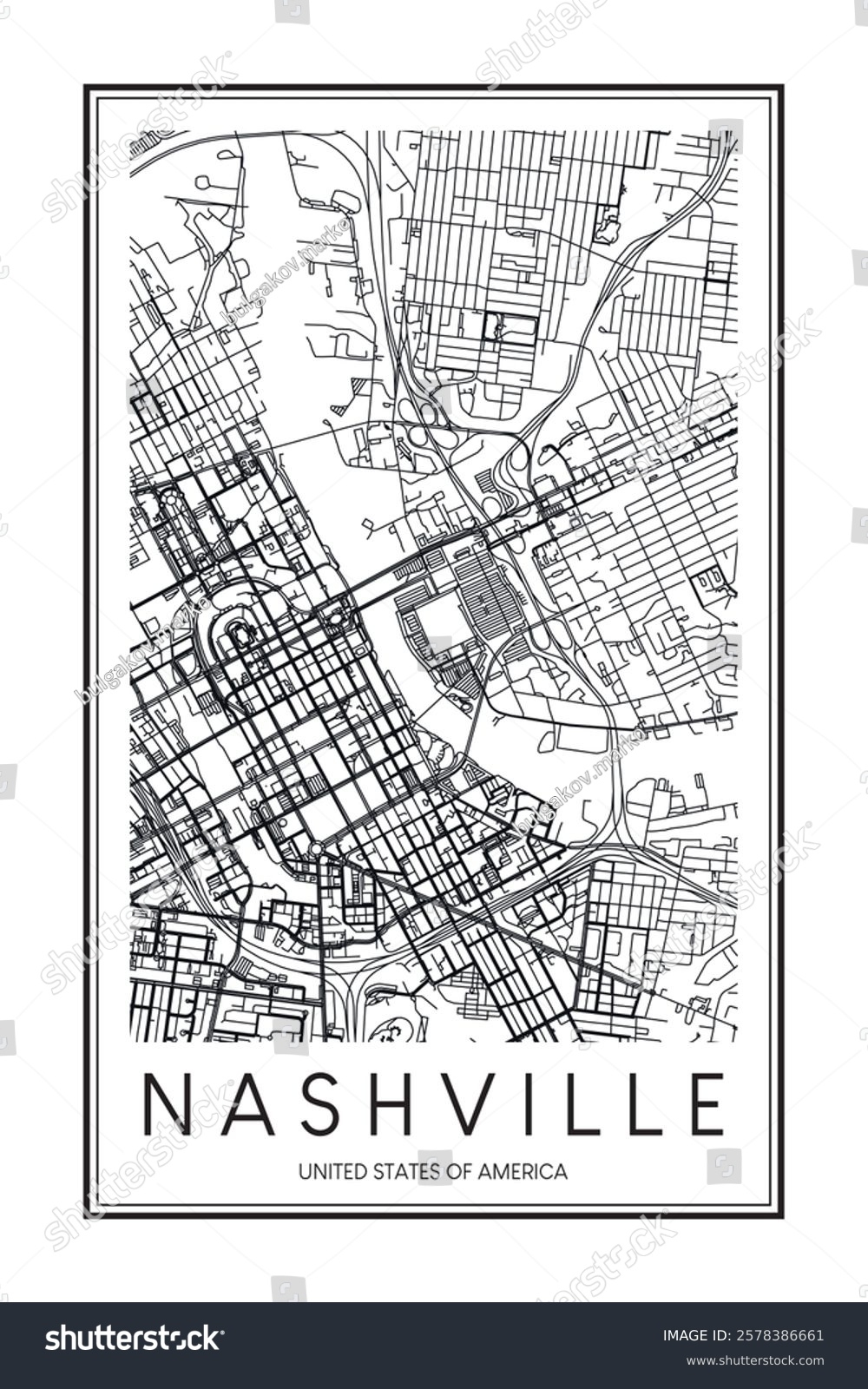 Printable Map Downtown Nashville