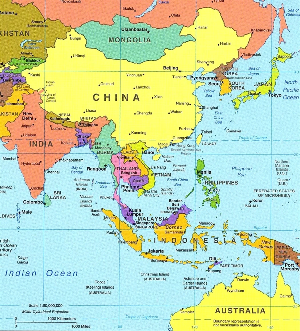 5 Free Printable Southeast Asia Map Labeled With Countries PDF Download