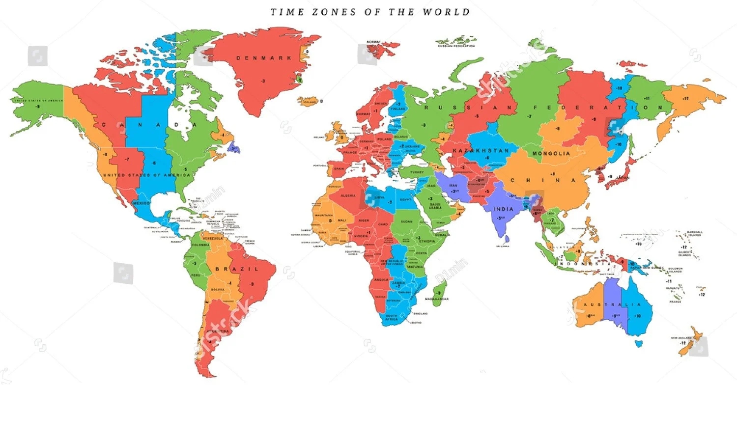 International Time Zone Map Printable