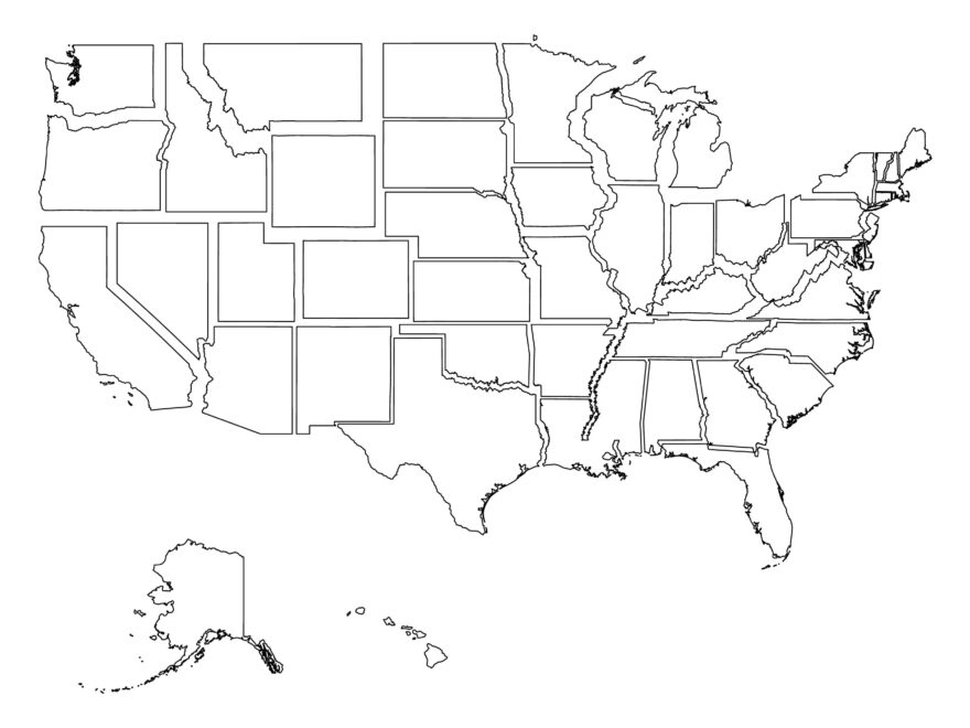 50 Individual State Maps United States Of America American USA US Set Geography Boundary Border Black Outline Svg Png Eps Vector Download Etsy
