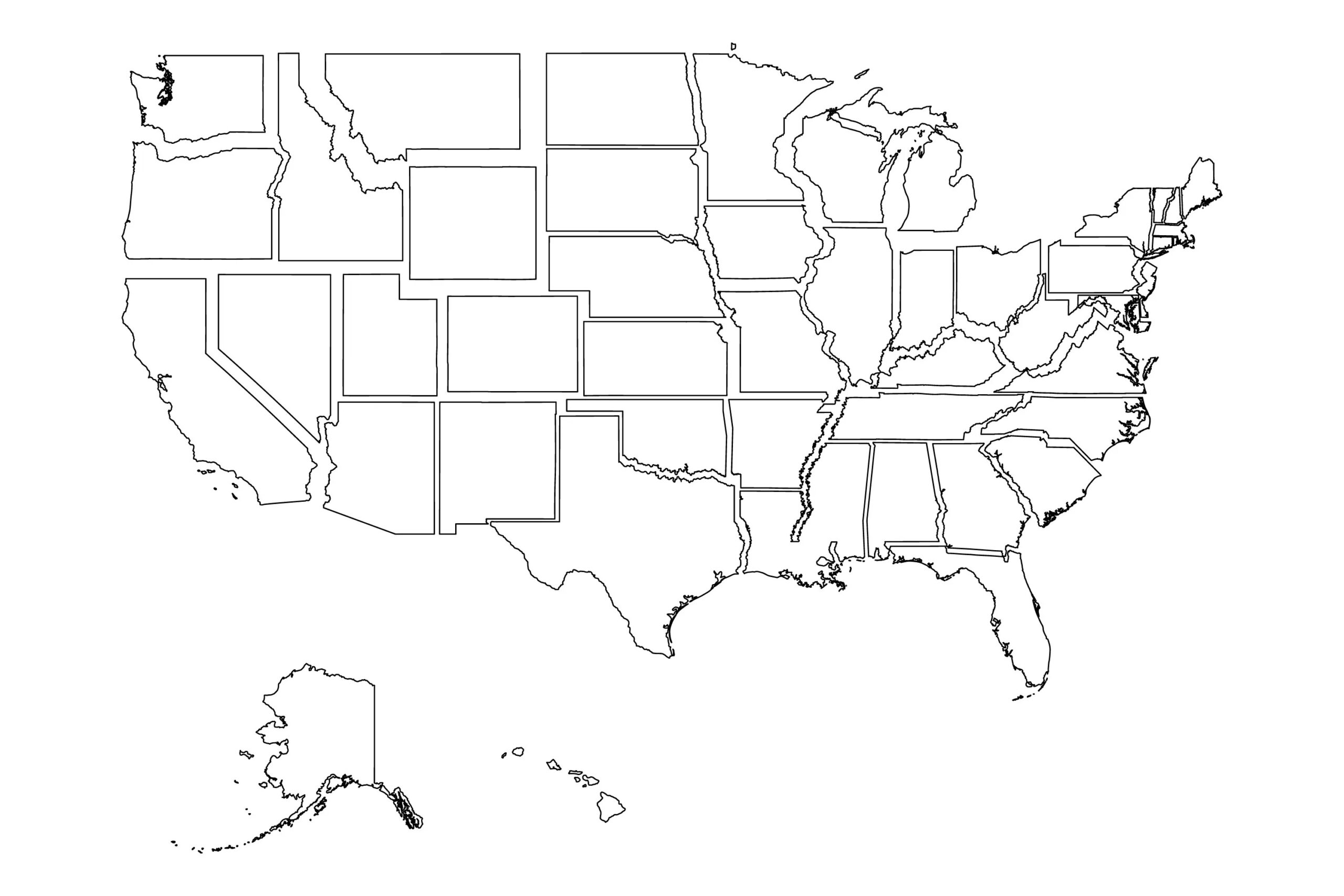 50 Individual State Maps United States Of America American USA US Set Geography Boundary Border Black Outline Svg Png Eps Vector Download Etsy