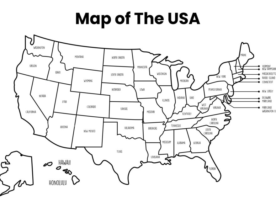 50 States Out Maps 10 Free PDF Printables Printablee