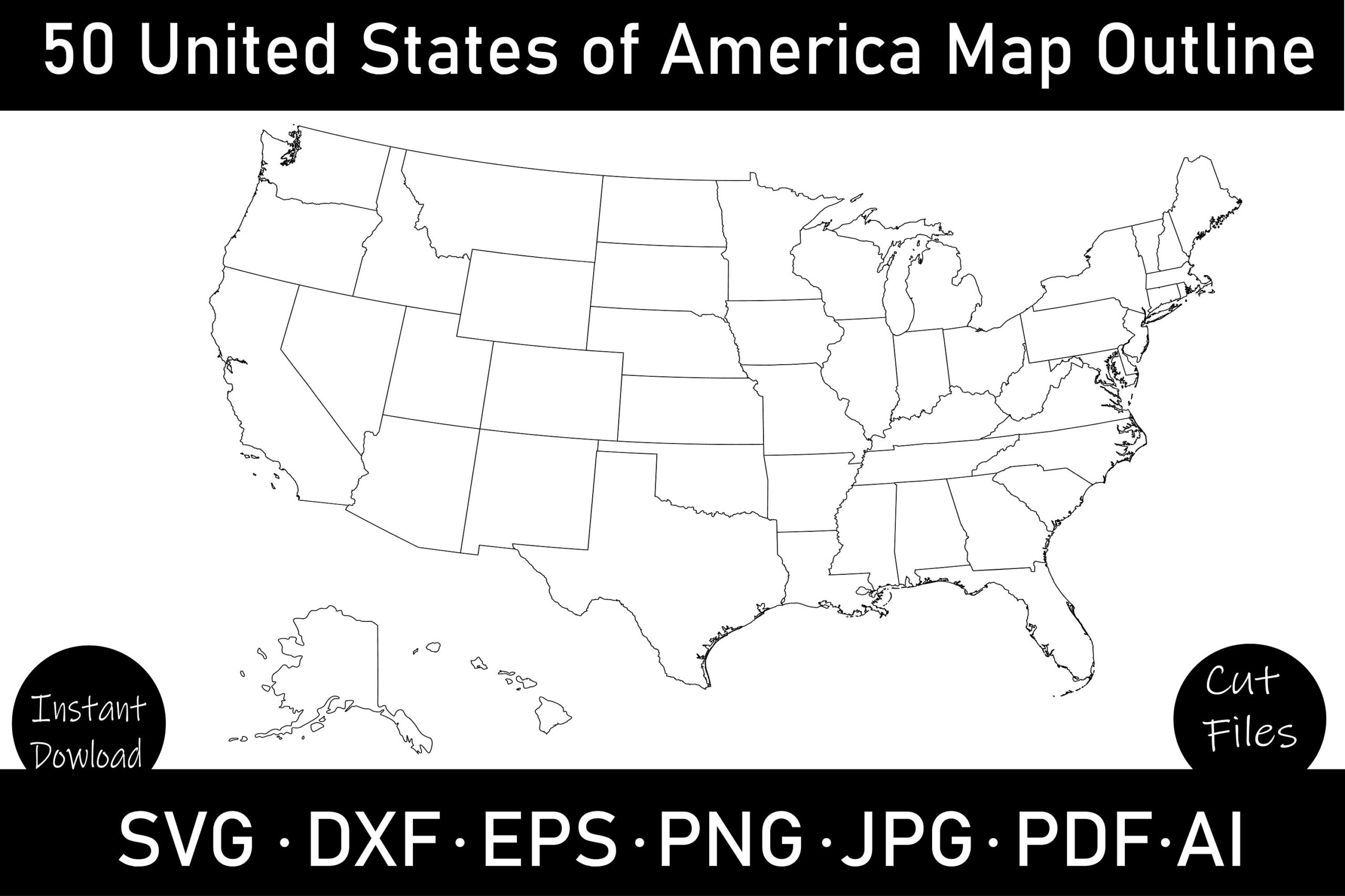 Outline Map Of The United States Printable