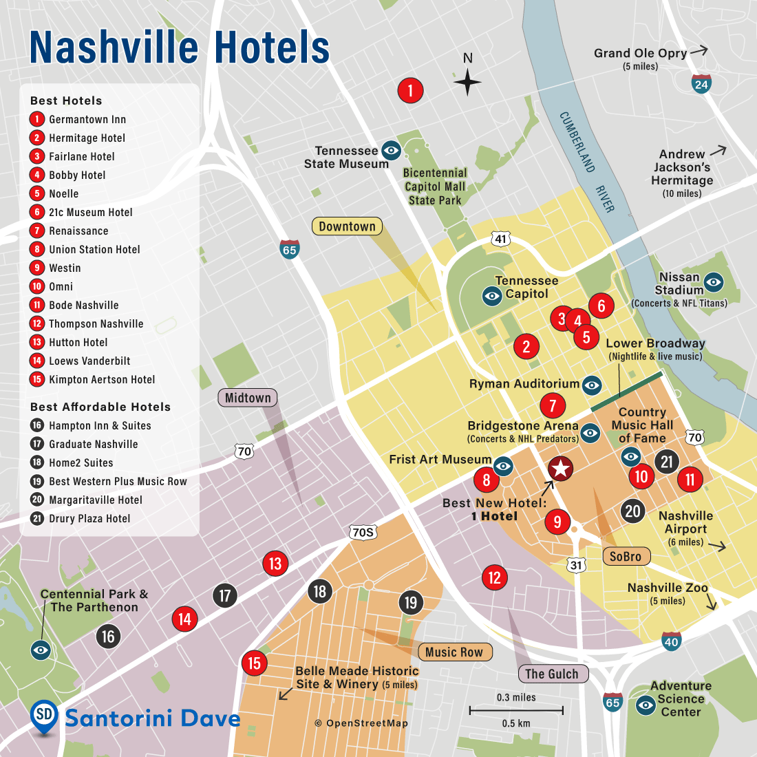 Printable Tourist Map Of Nashville Printable Tourist Map Of Nashville