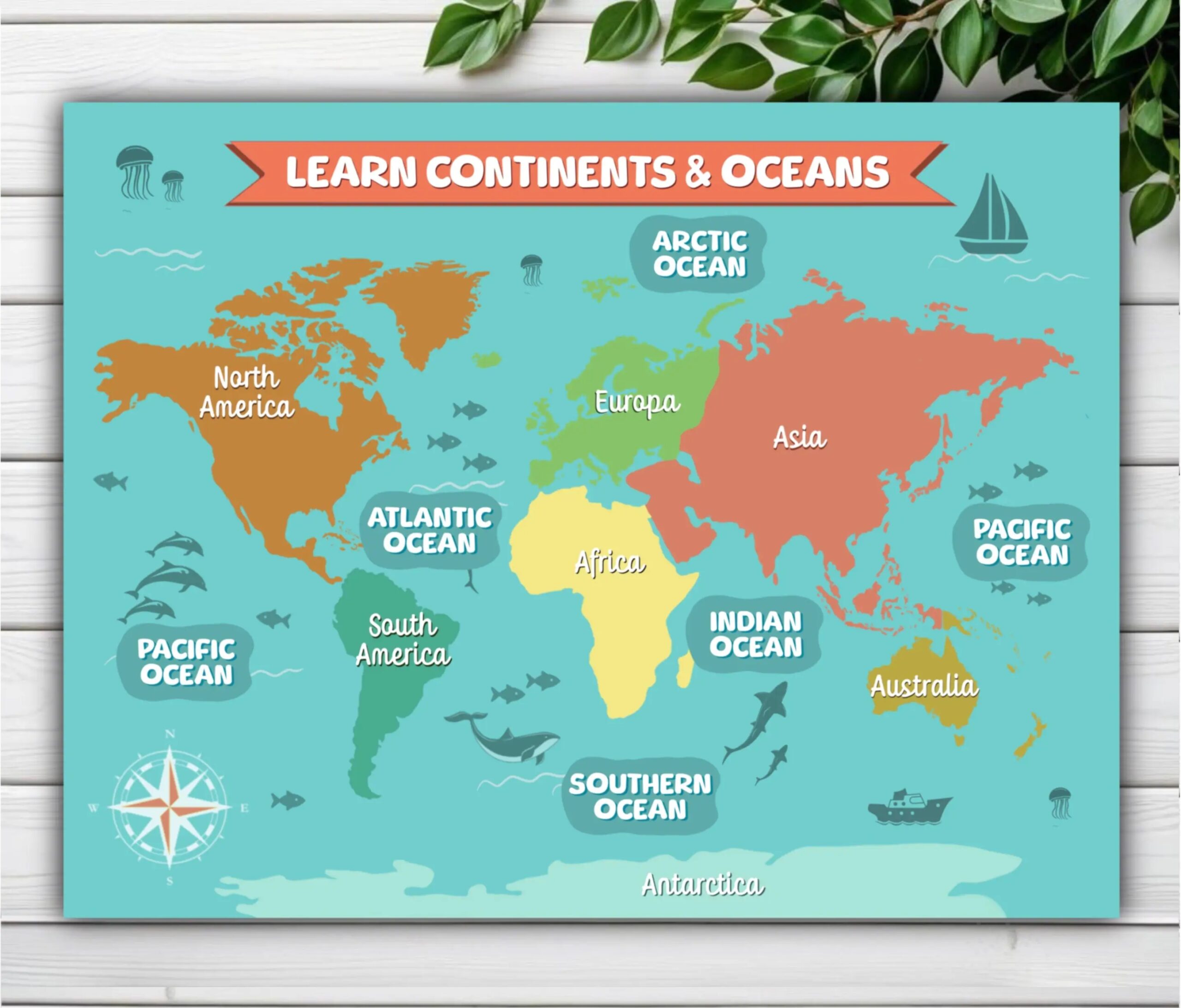Continent Map For Kids Printable