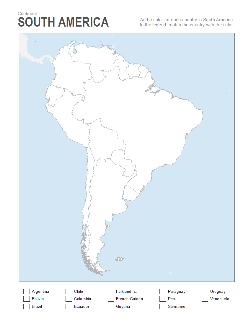 Free Printable Blank Continent Map