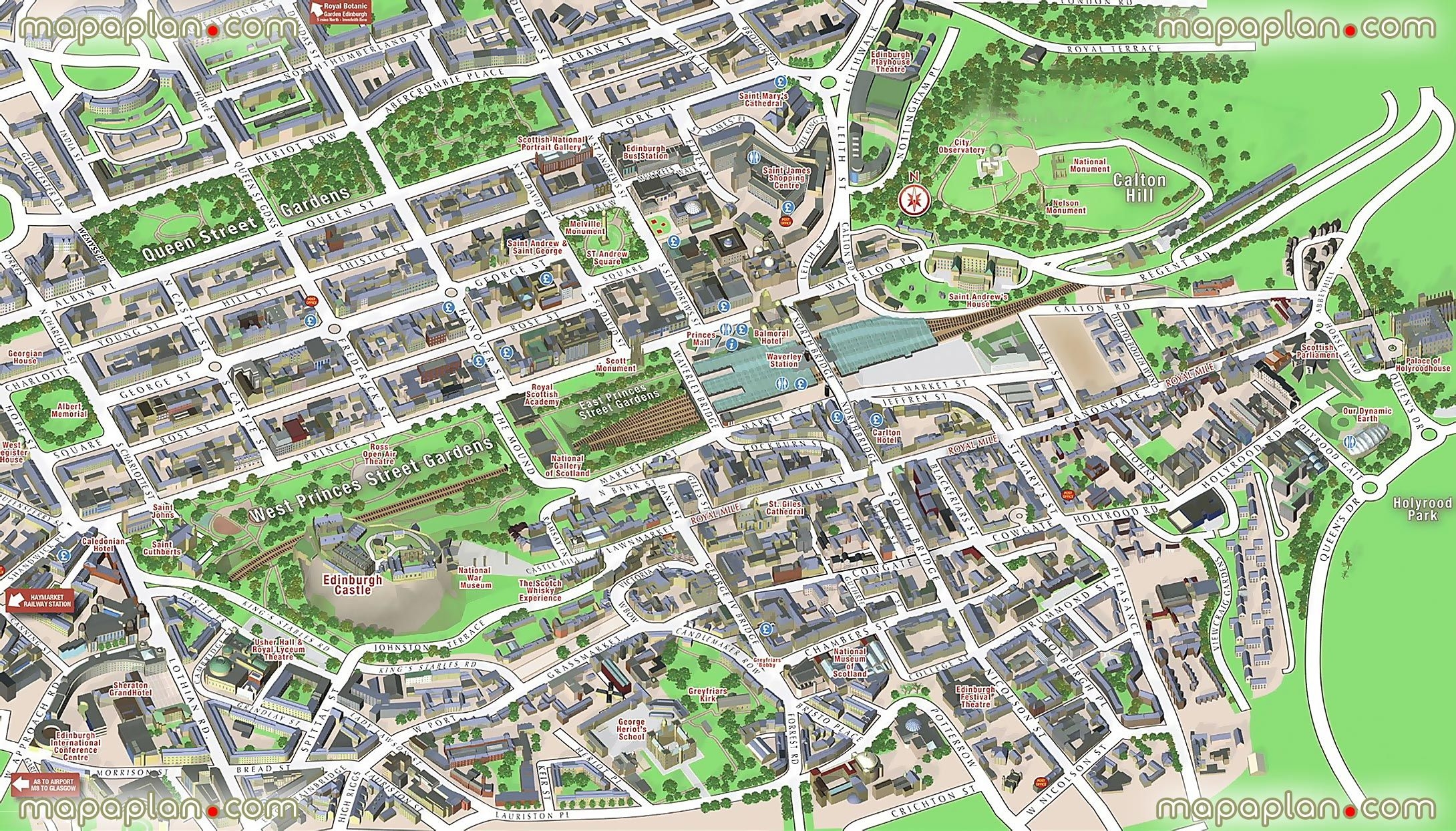 Free Printable Edinburgh Tourist Map