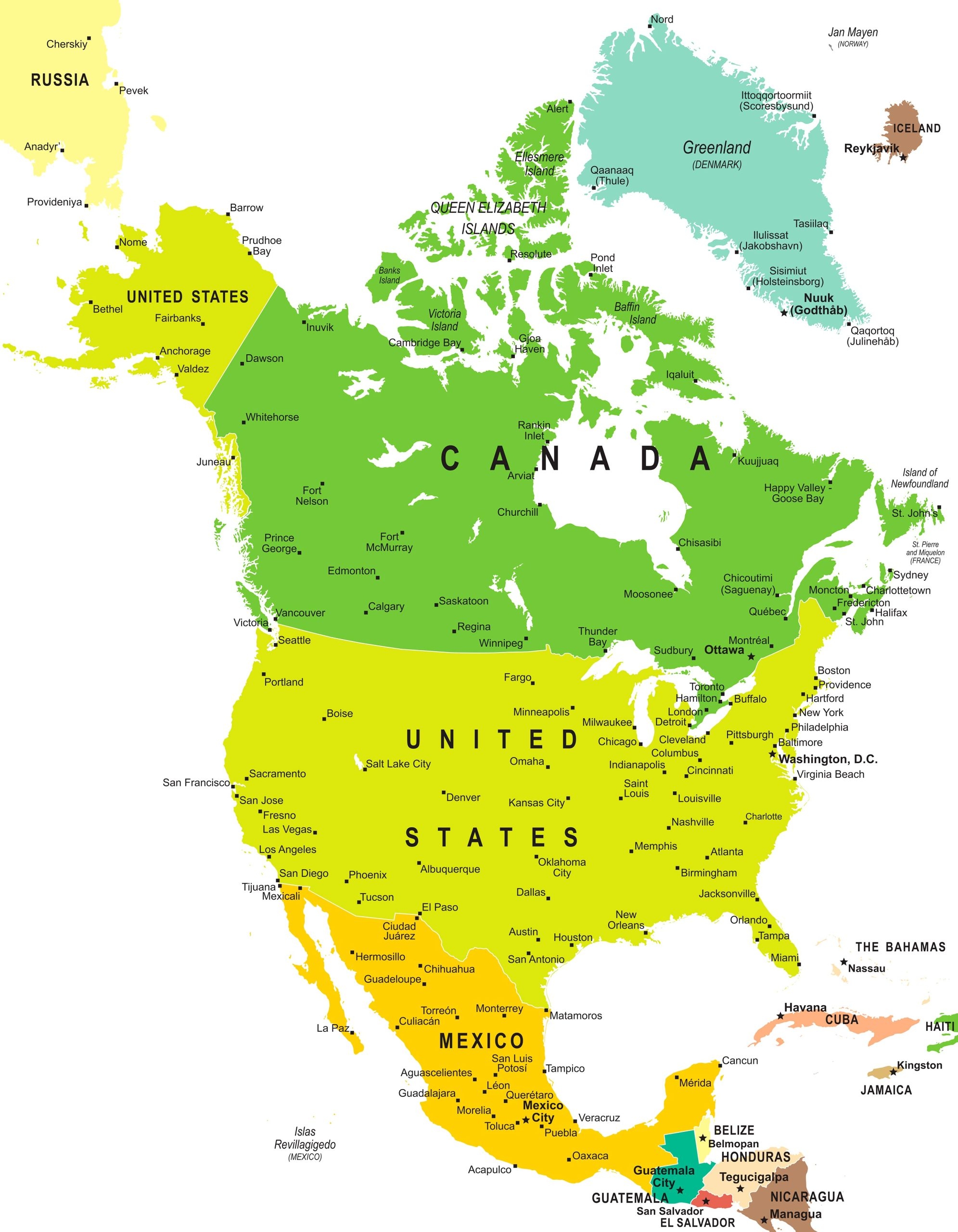 North America Map Printable For Kids