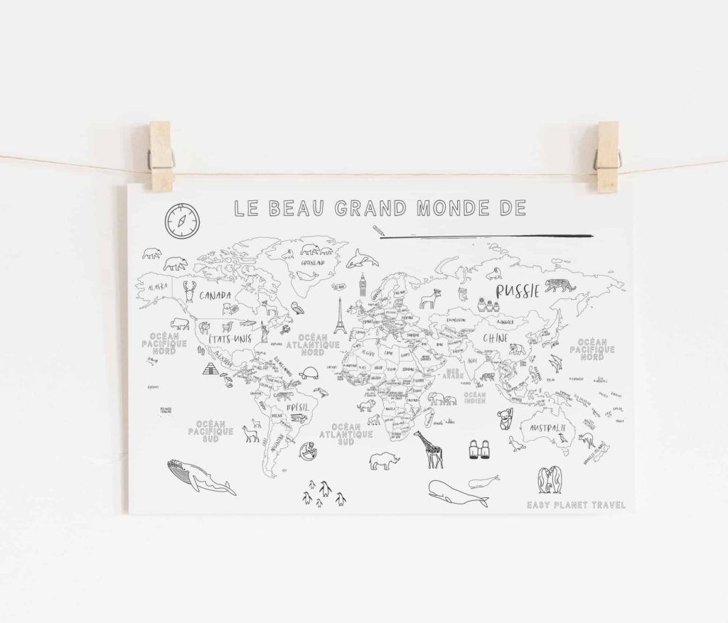 World Map For Children Printable Free