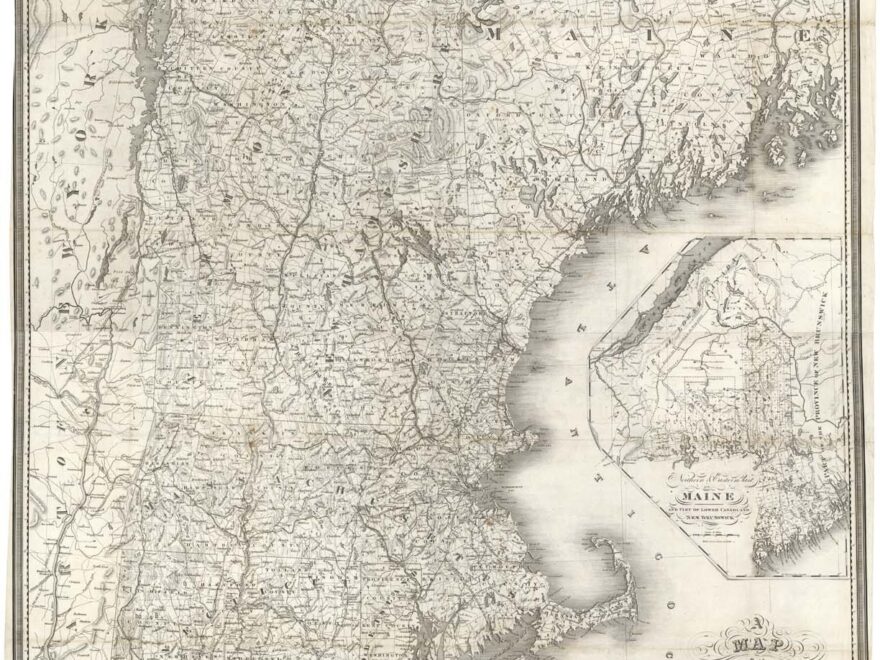 A Map Of The New England States Maine New Hampshire Vermont Massachusetts Rhode Island Connecticut With The Adjoining Parts Of New York Lower Canada The Old Print Shop