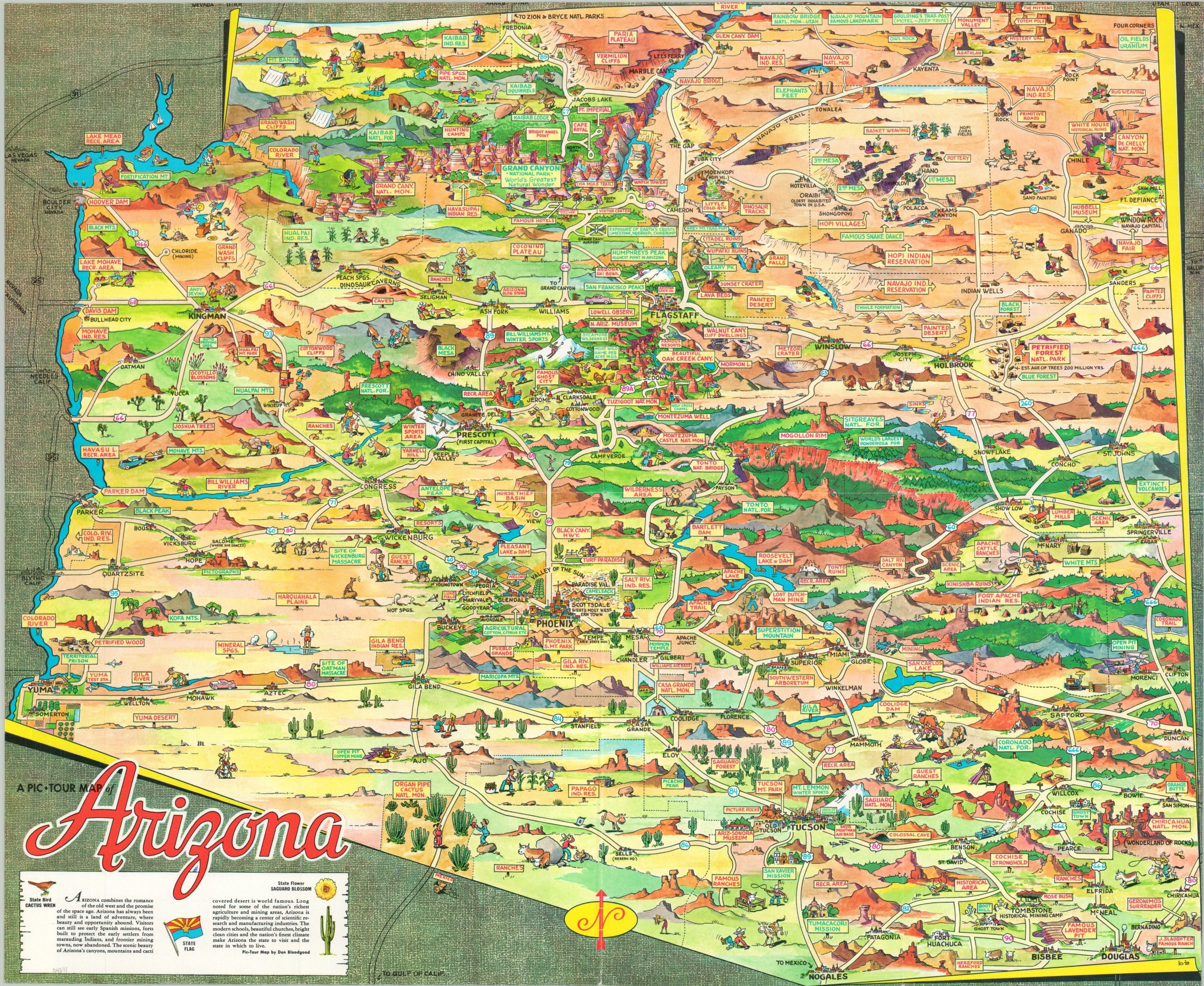 A Pic Tour Map Of Arizona Curtis Wright Maps