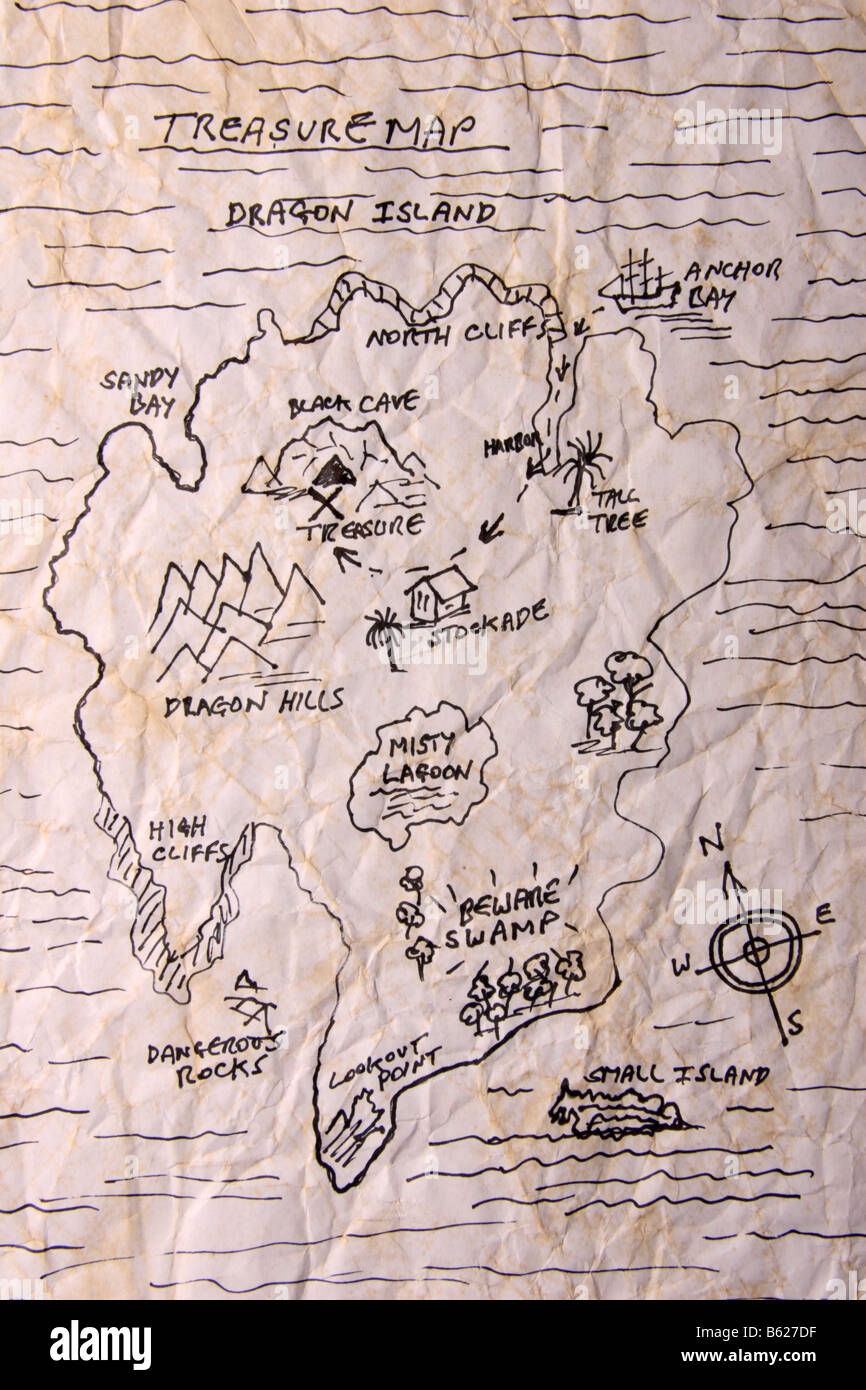 A Treasure Island Map Stock Photo Alamy