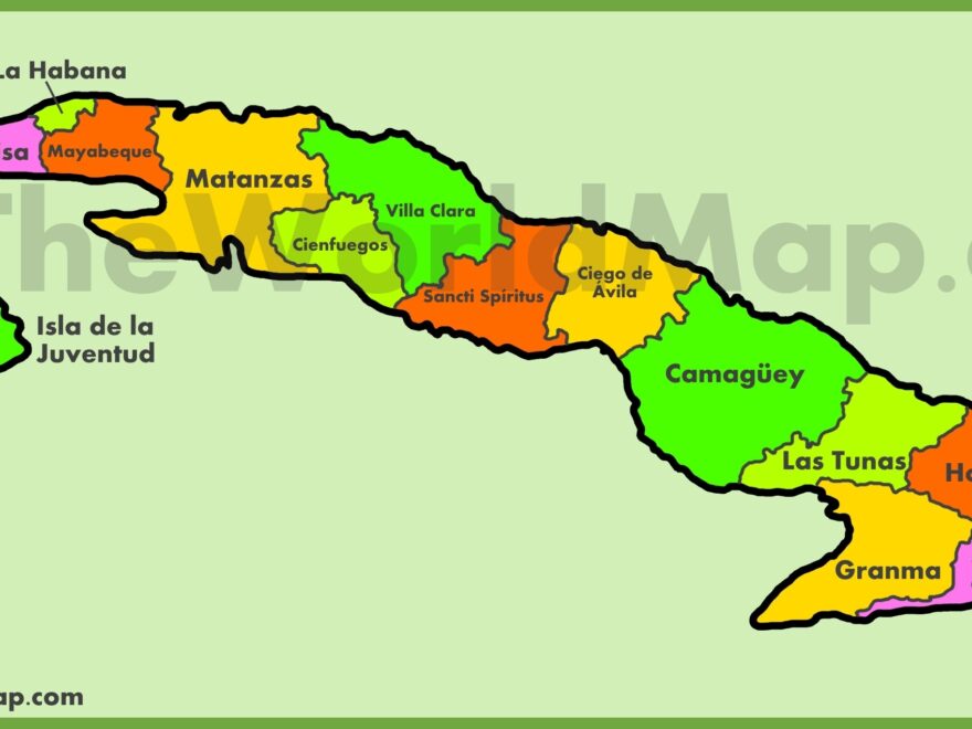 Administrative Map Of Cuba Ontheworldmap