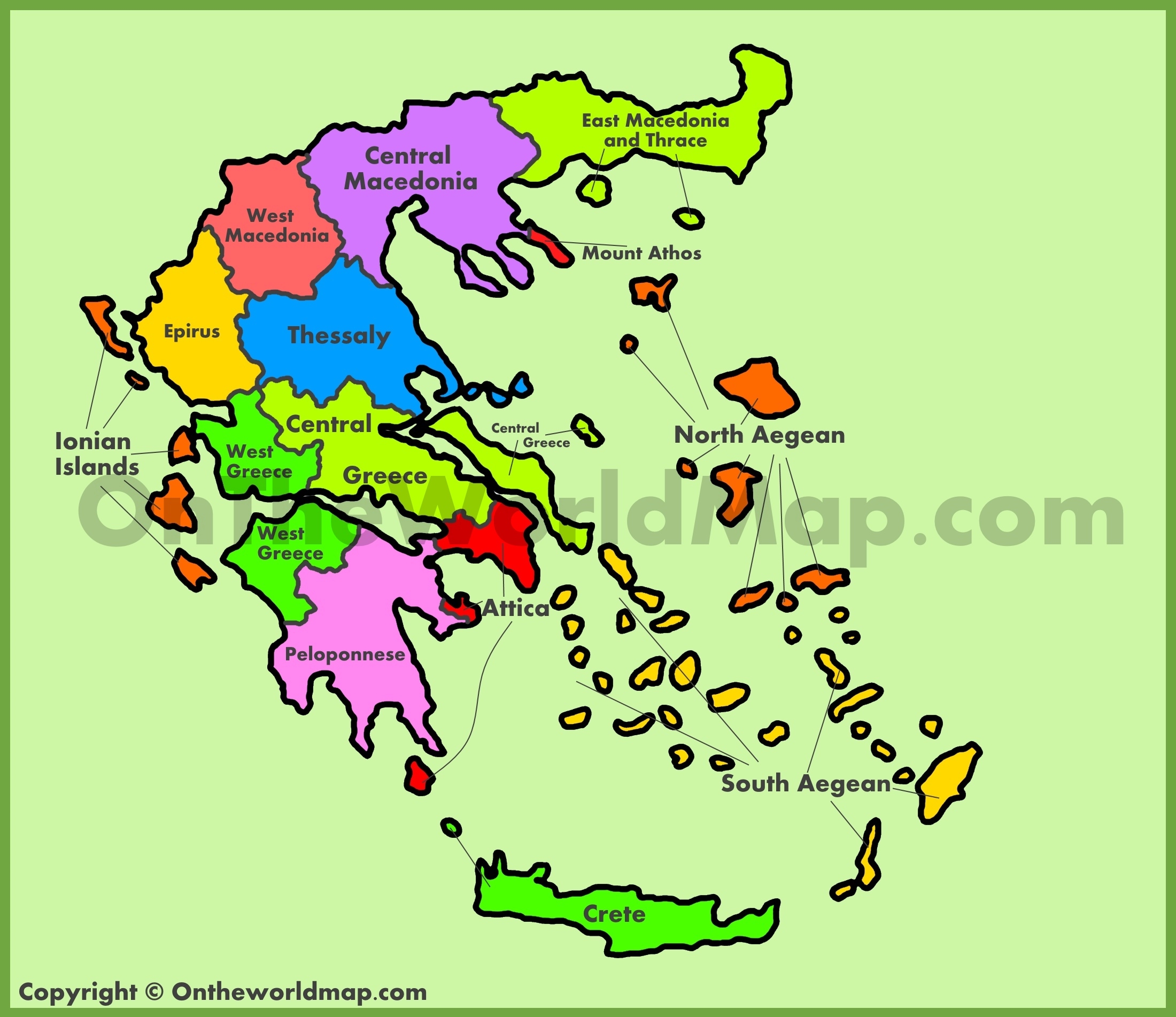 Printable Map Of Greece