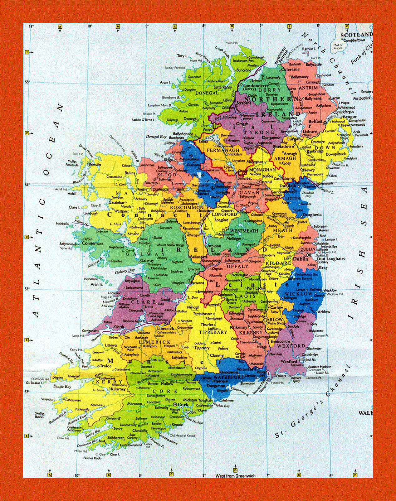 Ireland Counties Map Printable