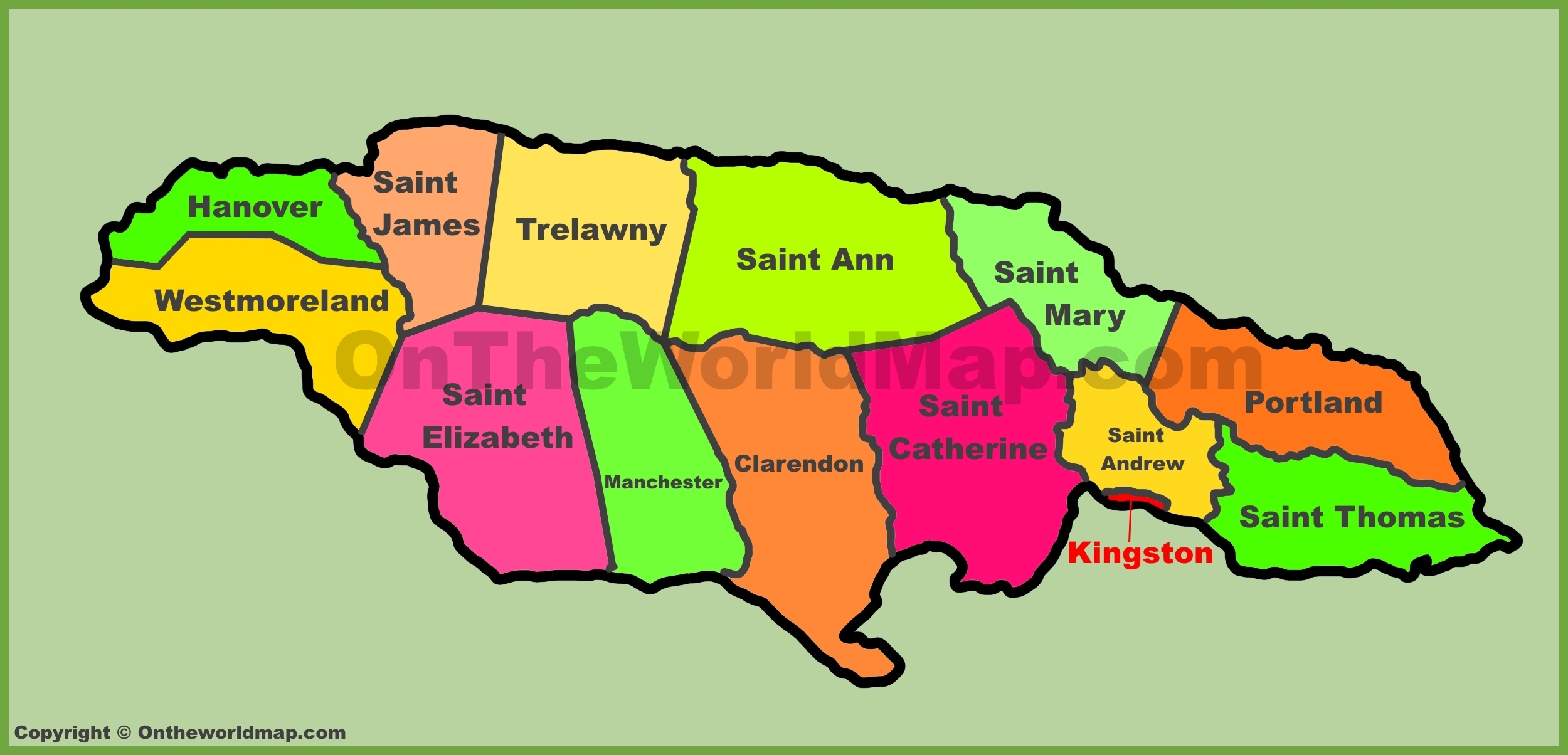 Printable Map Of Jamaica