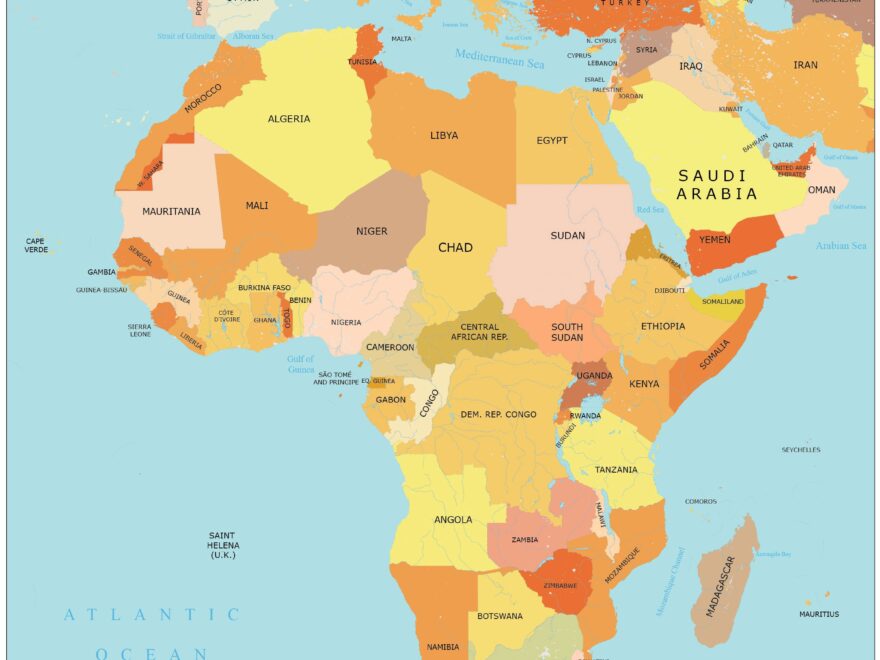 Africa Map With Countries And Capitals GIS Geography