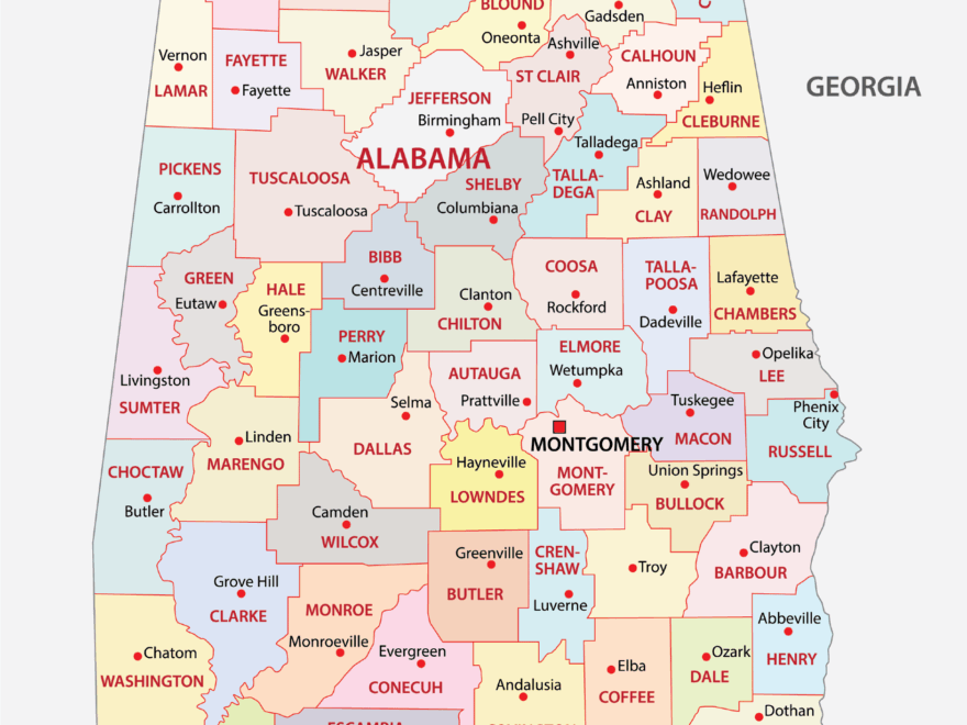 Alabama Counties Map Mappr