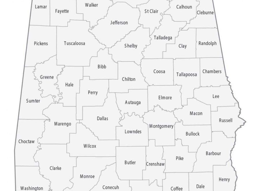 Alabama County Map GIS Geography