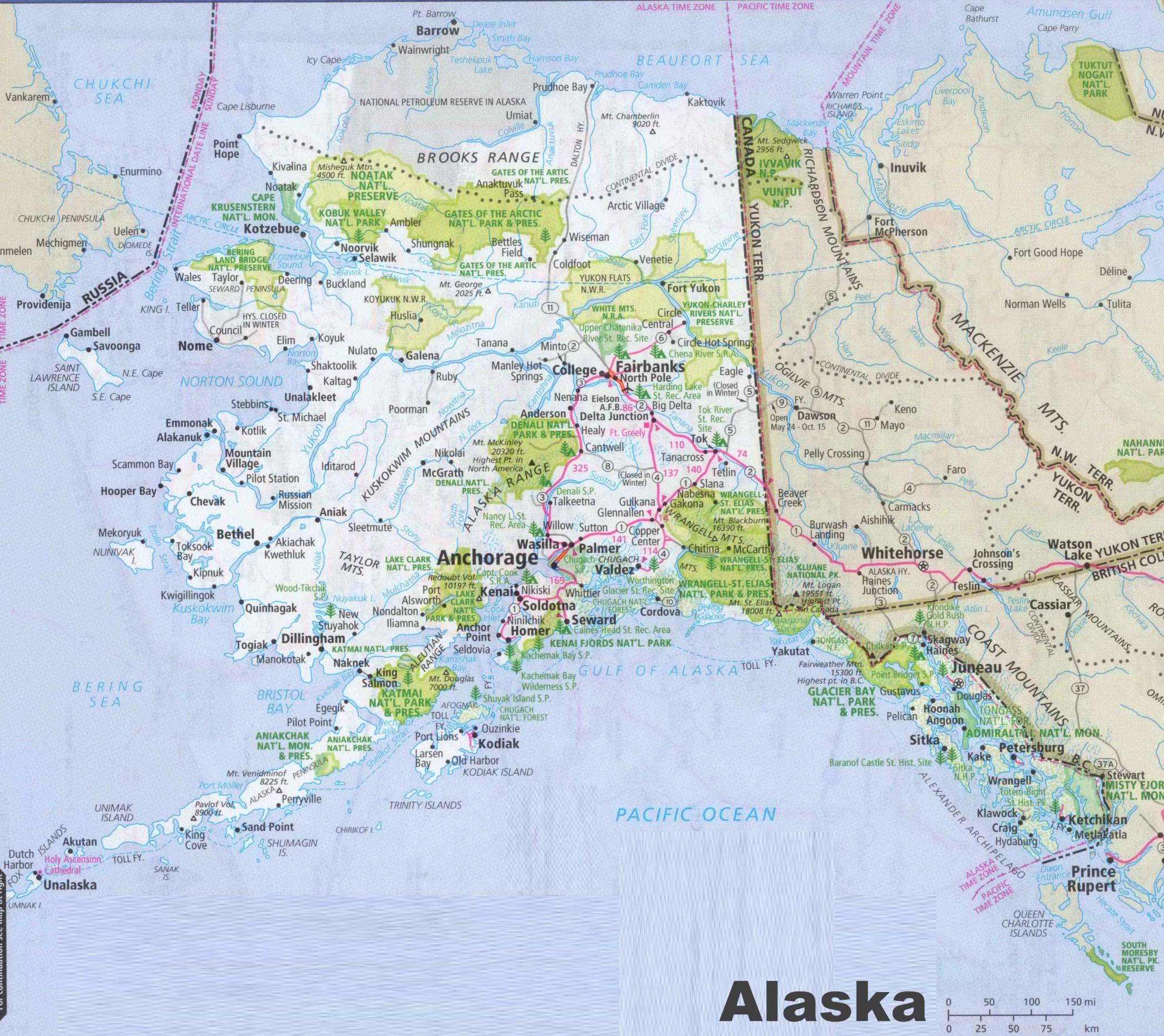 Printable Road Map Of Alaska
