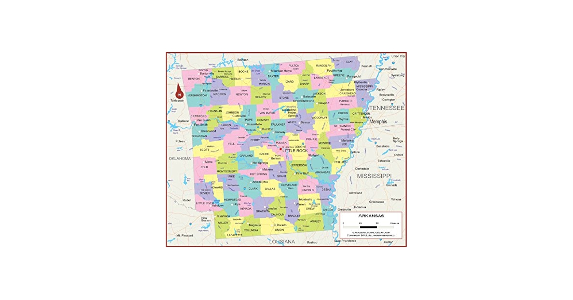 Printable Arkansas Wet/Dry County Map