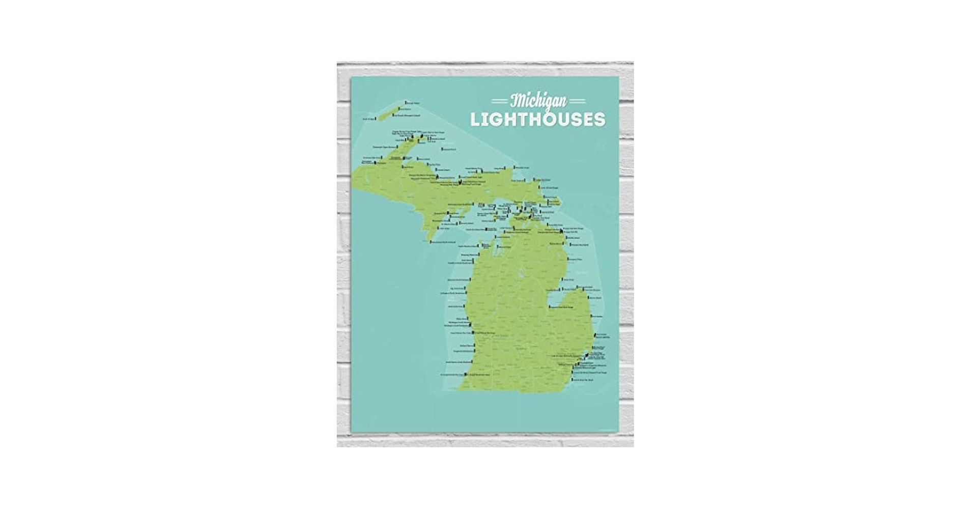 Michigan Lighthouse Map Guide Printable Free