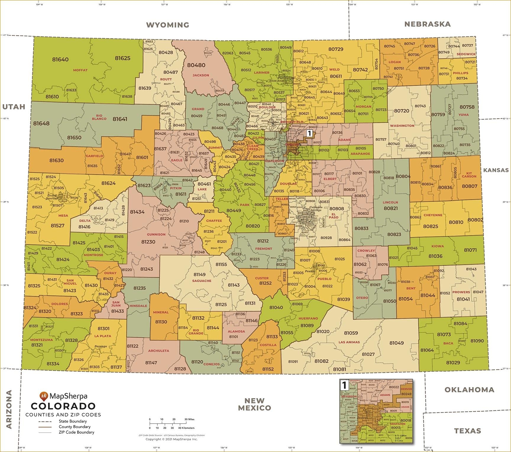 Printable Map Of Colorado Full Page