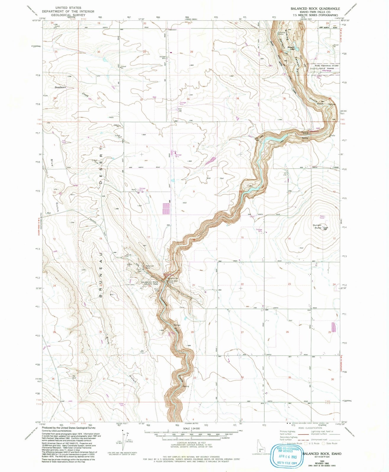 Printable Map Of Idaho To Balanced Rock