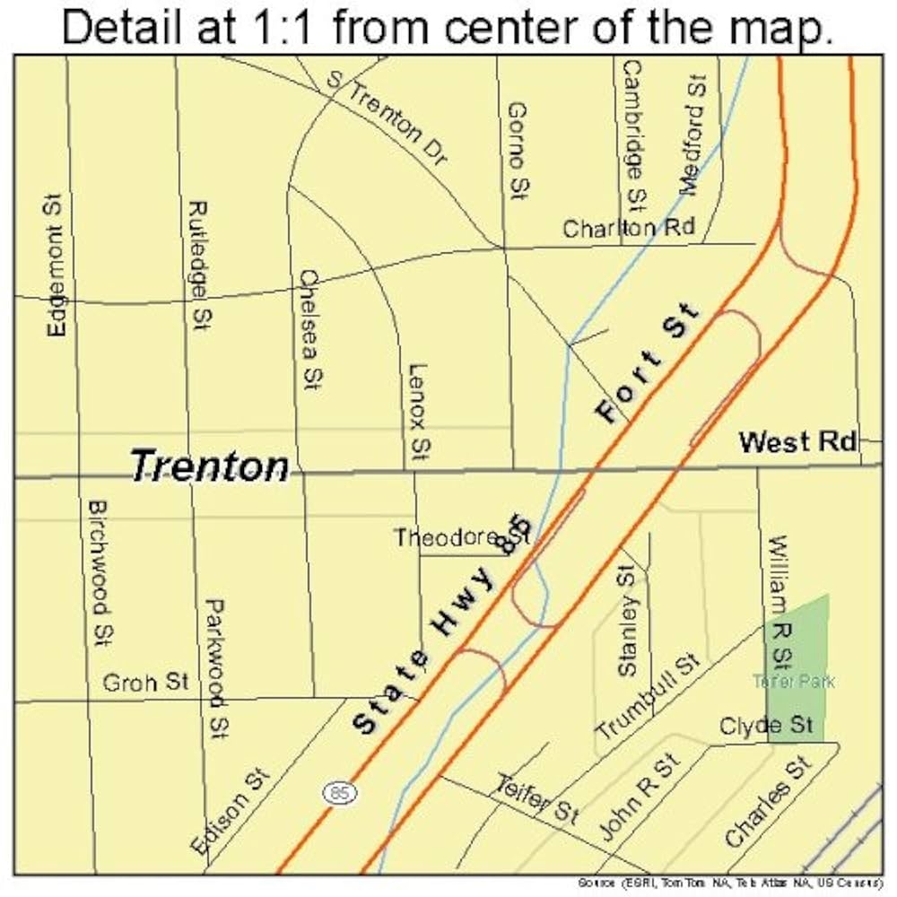 Printable Trenton Michigan Street Map Printable Trenton Michigan Street Map